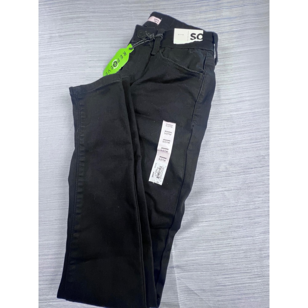 SO Goods For Life Womens Low Rise Denim Jegging Black Size 5 27W JG73D007RW NEW